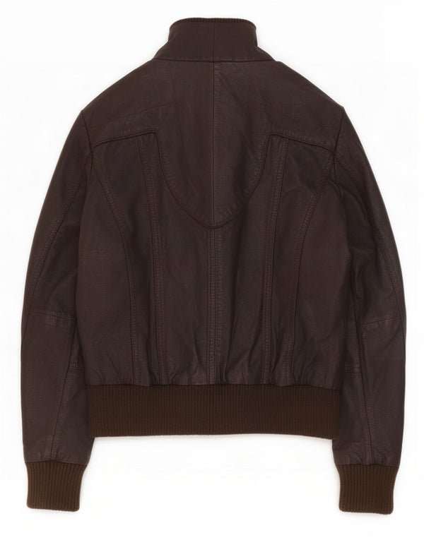 Vintage dame militær læderjakke UK 14 Large Brown