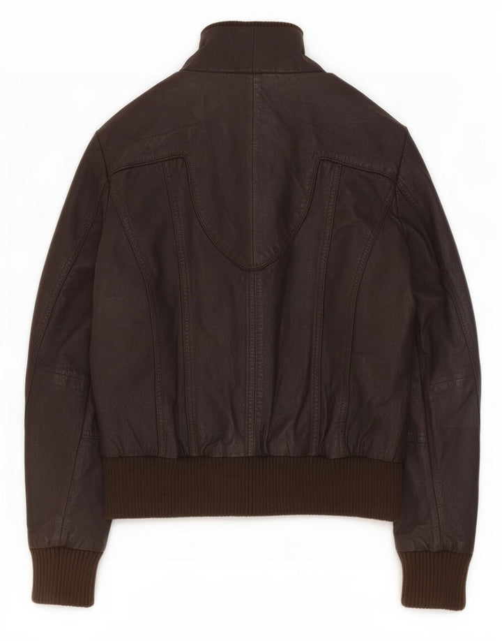 Vintage dame militær læderjakke UK 14 Large Brown