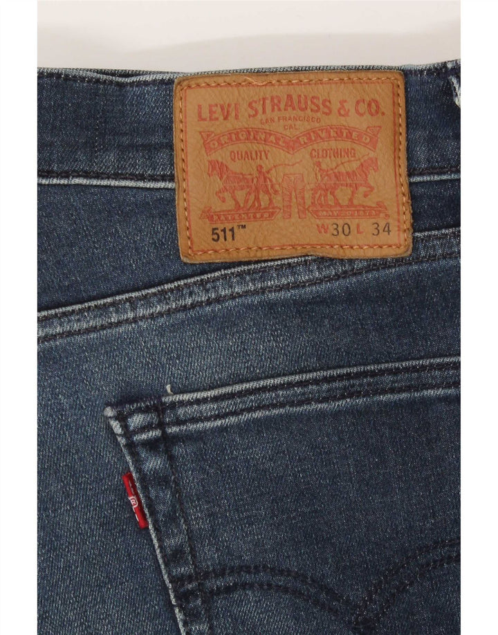 Levi's Herre 511 Slim Jeans W30 L34 Blå Bomuld