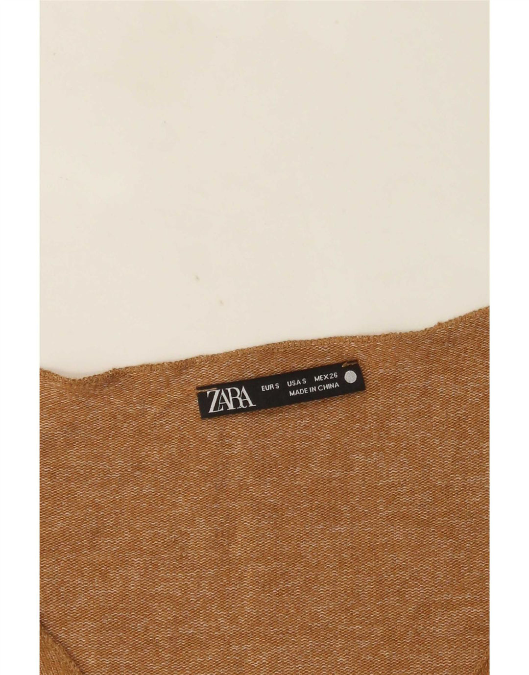 Zara Dame Top Langærmet UK 10 Small Beige Flecked