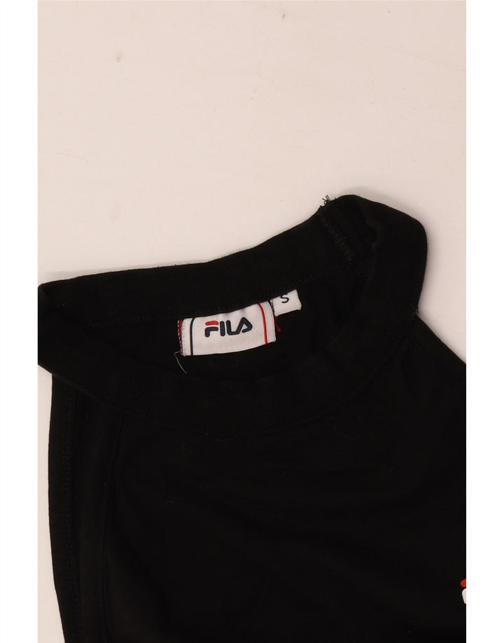 Fila Kvinders Grafisk Crop Halter Top UK 10 Small Black Colourblock