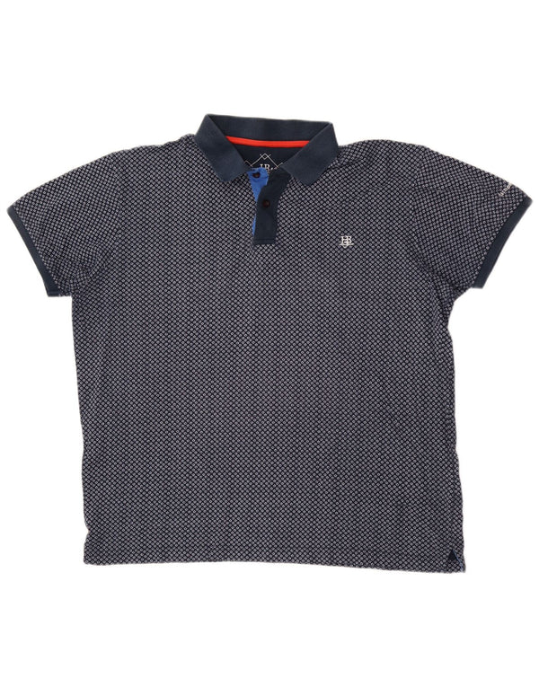 Harmont & Blaine herre poloskjorte 2XL marineblå geometrisk bomuld