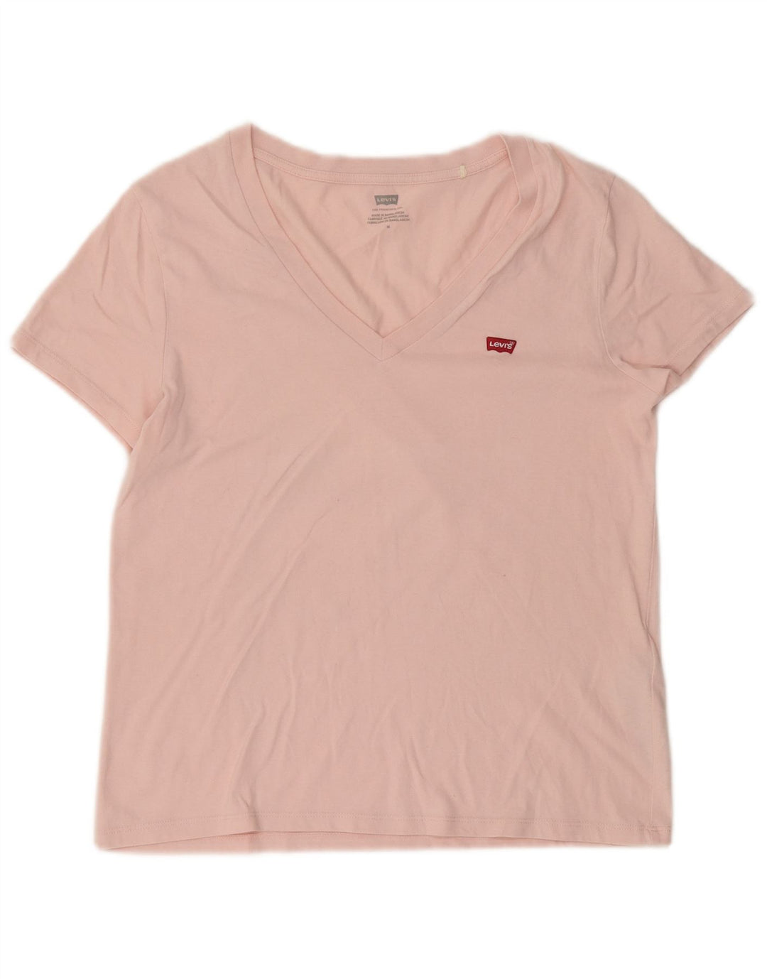 Levi's Dame T-Shirt Top UK 14 Medium Pink Bomuld
