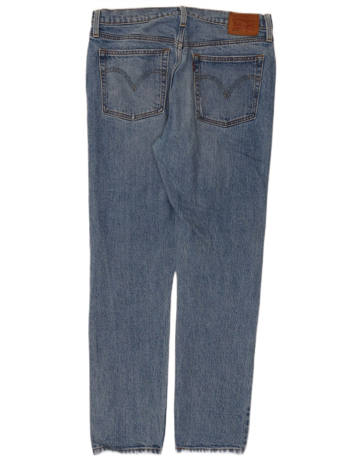 Levi's Womens 501 Distressed Straight Jeans W30 L30 Blå Bomuld