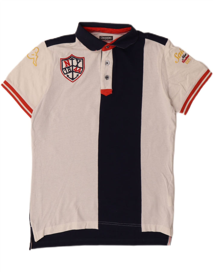 KAPPA Grafisk poloshirt til mænd Medium Marineblå Colourblock Bomuld