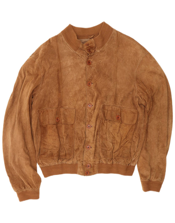 Vintage herre ruskind bomberjakke UK 40 Large Brown