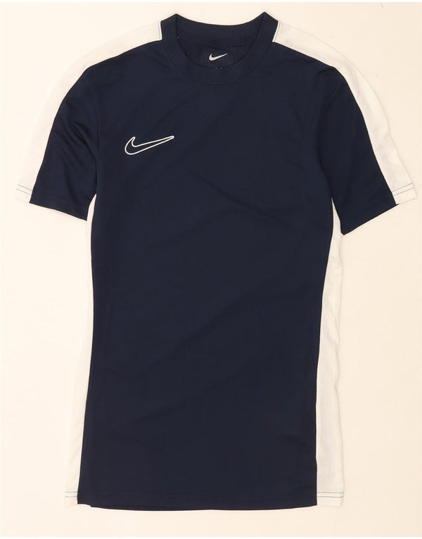 Nike Herre Dri Fit Slim T-Shirt Top XS Marineblå Colourblock Polyester