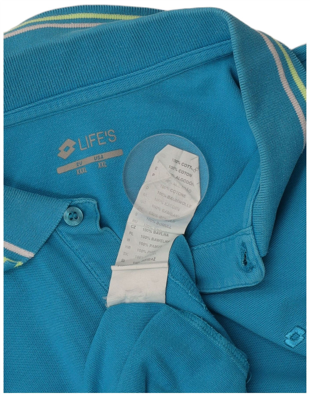 Lotto Herre Polo Shirt 3XL Blå Bomuld