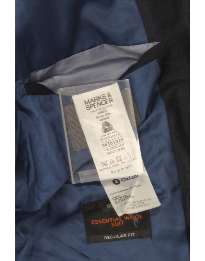 Marks & Spencer Herre 2-knaps blazerjakke UK 38 Medium Navy Blue