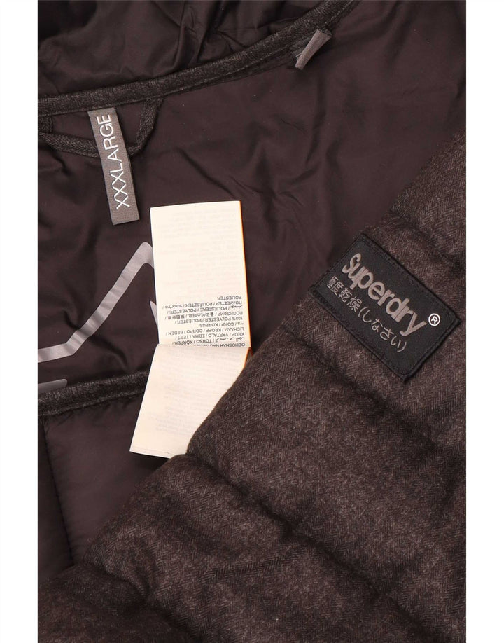 Superdry Polstret hættejakke til mænd UK 46 3XL Grå Polyester