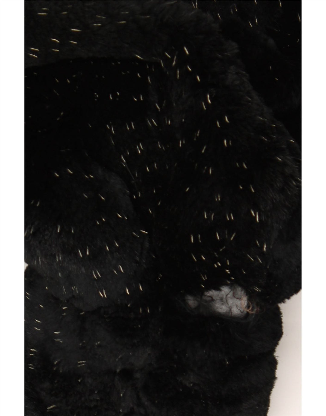 VINTAGE Womens Faux Fur Overcoat UK 14 Medium Black Spotted Vintage Vintage and Second-Hand Vintage from Messina Hembry 