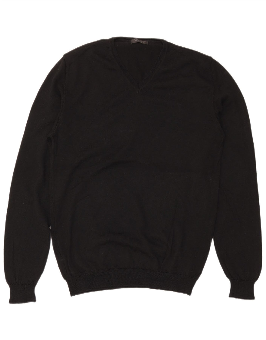 CALVIN KLEIN Herre V-hals sweater Stor sort uld