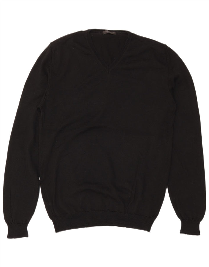 CALVIN KLEIN Herre V-hals sweater Stor sort uld