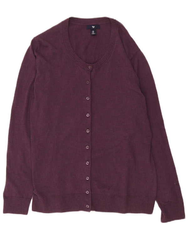 Gap Dame Cardigan Sweater UK 18 XL Lilla Bomuld