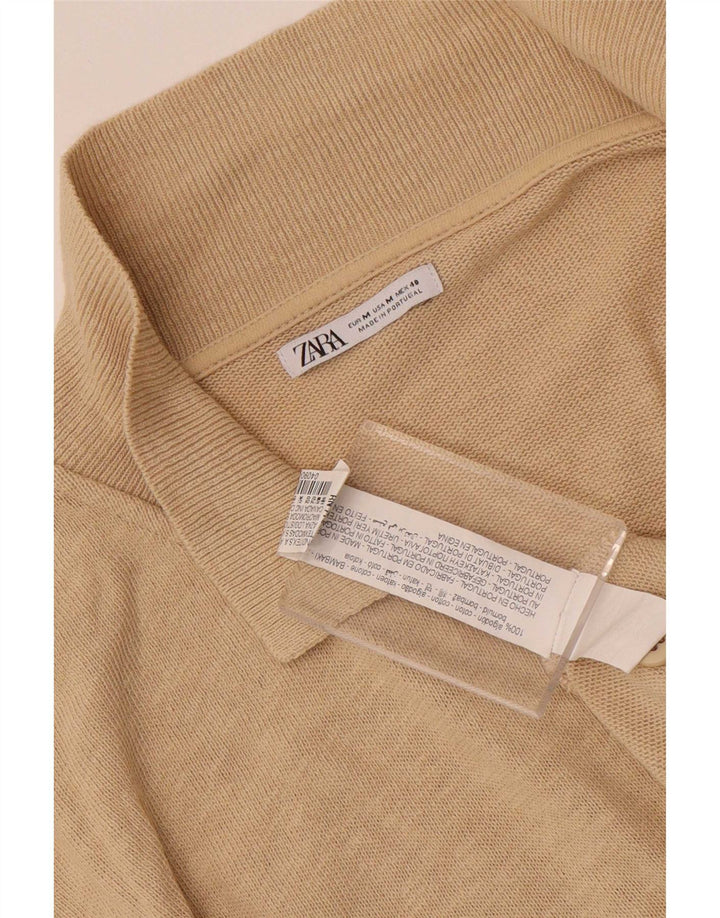 Zara Kortærmet Herreskjorte Medium Beige Flecked Bomuld
