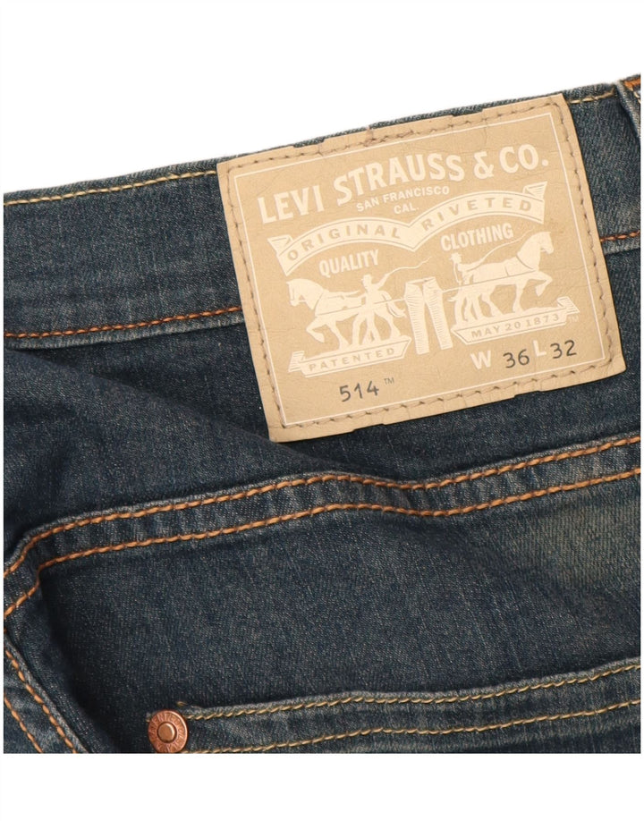 Levi's Herre 514 lige jeans W36 L32 blå bomuld