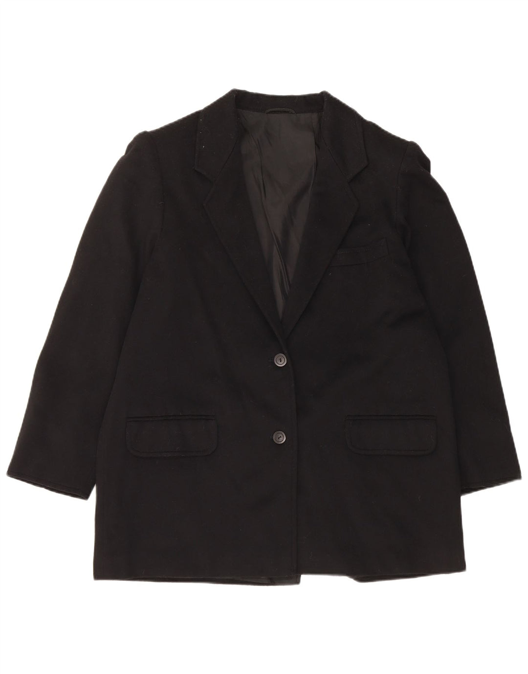 Marina Rinaldi Dame 2 Button Blazer Jakke Størrelse 21 Medium Sort Uld