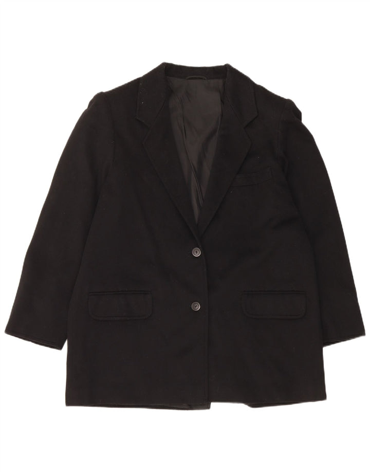 Marina Rinaldi Dame 2 Button Blazer Jakke Størrelse 21 Medium Sort Uld