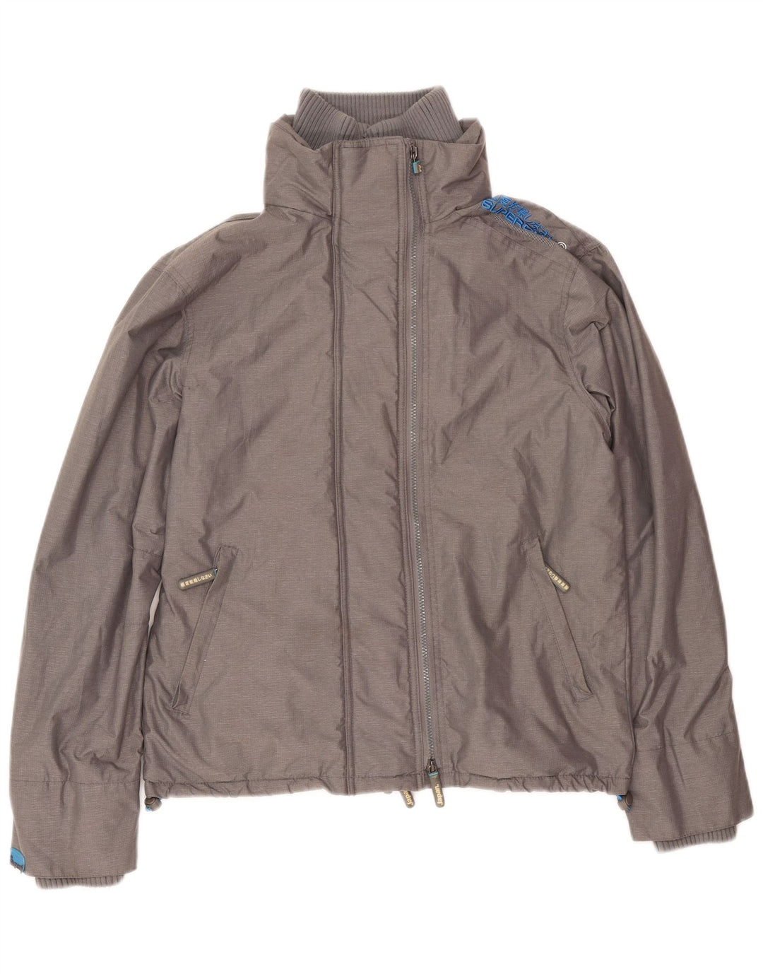 Superdry Herre Windcheater Sherpa Windbreaker Jacket UK 38 Medium Grey Nylon