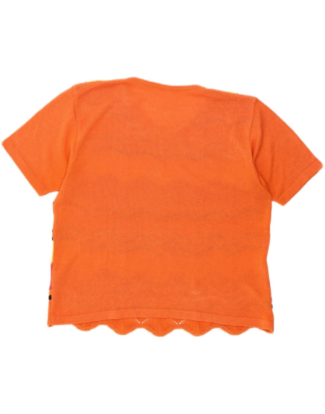 Vintage damestrikket T-shirt top UK 14 Medium Flerfarvet Geometrisk