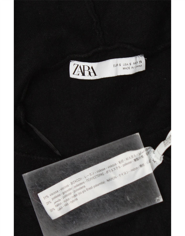 Zara Dame Oversized Jumper Sweater UK 10 Small Black Viscose