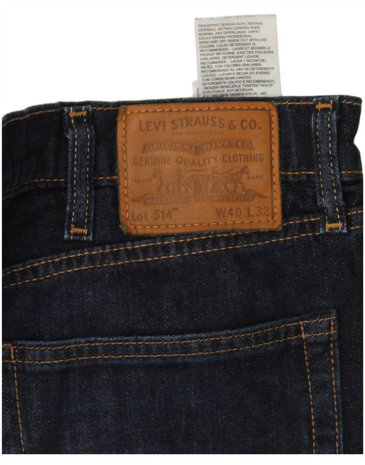 Levi's Herre 514 Straight Jeans W40 L32 Marineblå Bomuld
