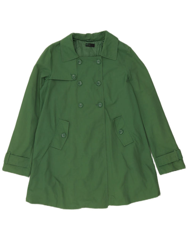 Benetton Trench Coat til kvinder IT 44 Medium Grøn Bomuld