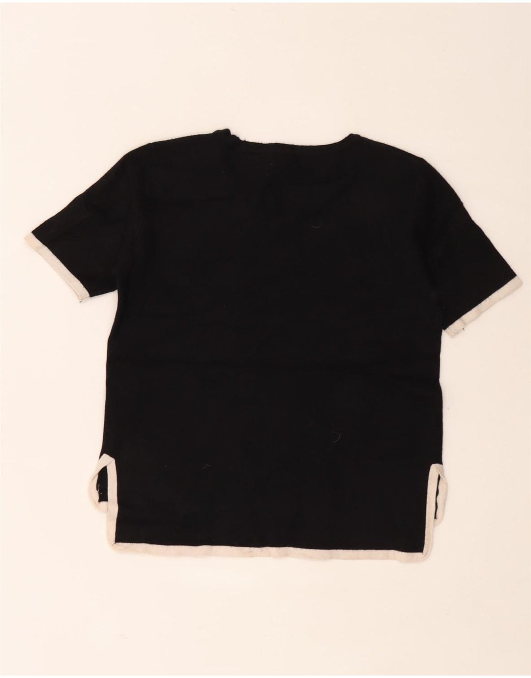 Zara Dame Boat Neck Jumper Sweater UK 12 Medium Black Colourblock