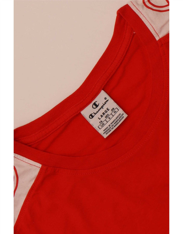 Champion Herre grafisk T-shirt Top Stor rød farveblok