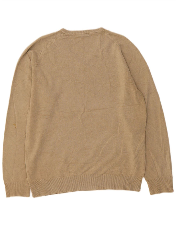 Marks & Spencer Herre Autograph V-hals sweater Lille Beige Akryl