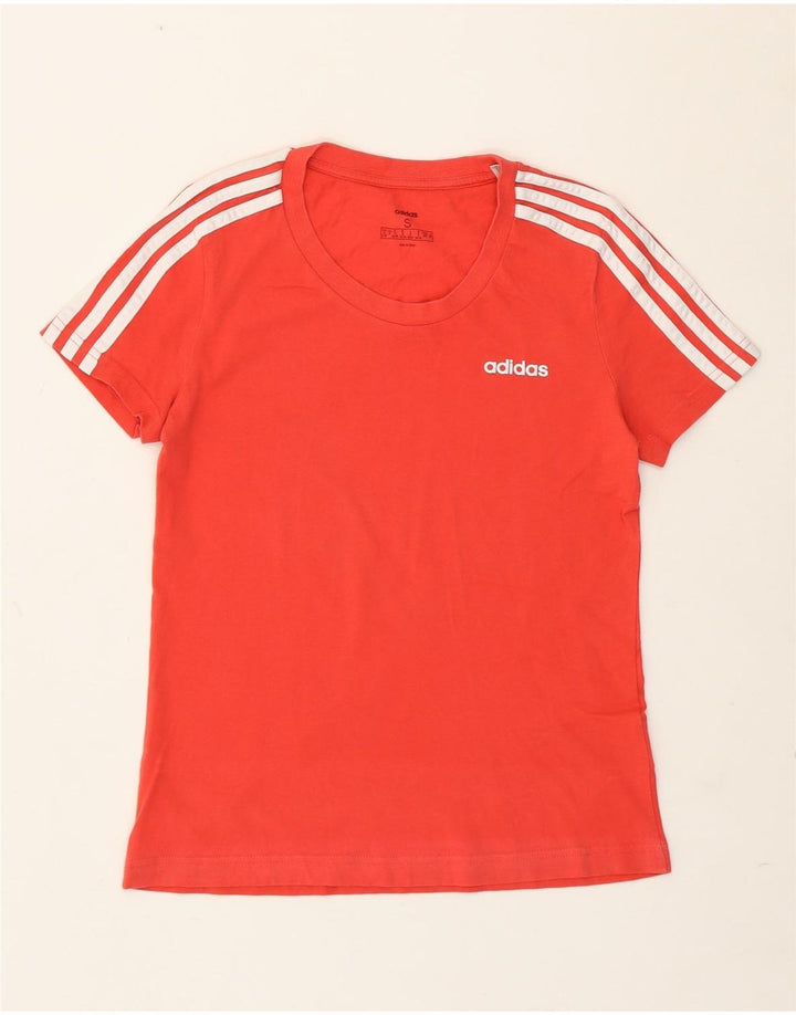 Adidas Dame T-Shirt Top UK 8/10 Lille Rød