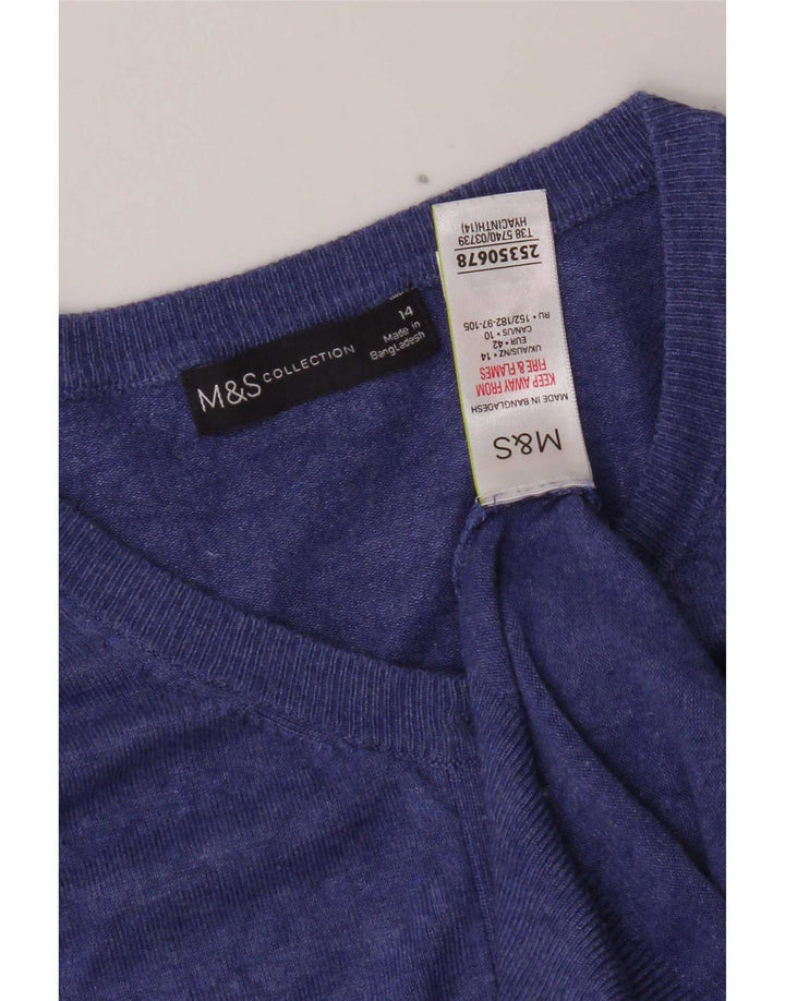 Marks & Spencer dame cardigan sweater UK 14 Medium Blue Viscose