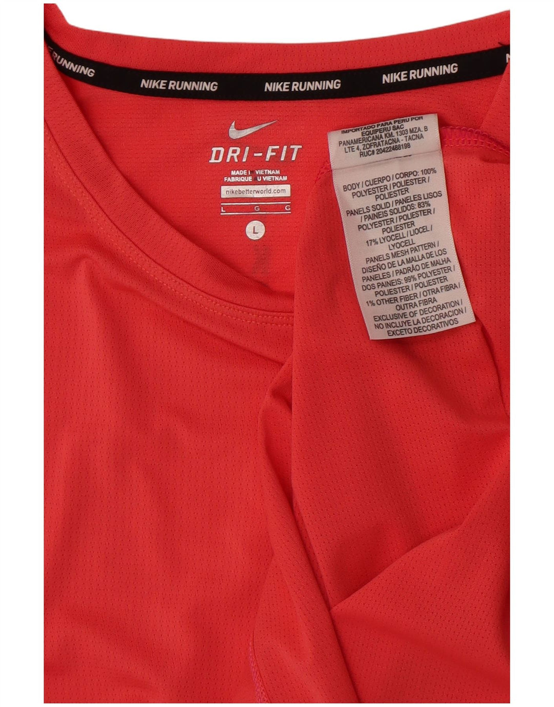 Nike Dame Dri Fit Crop T-Shirt Top UK 14 Stor Pink Polyester