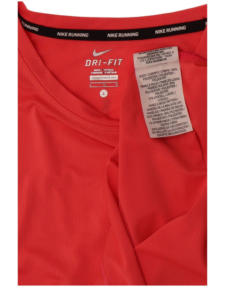 Nike Dame Dri Fit Crop T-Shirt Top UK 14 Stor Pink Polyester