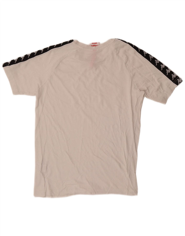 Kappa Herre grafisk T-shirt Top Medium White Colourblock Bomuld