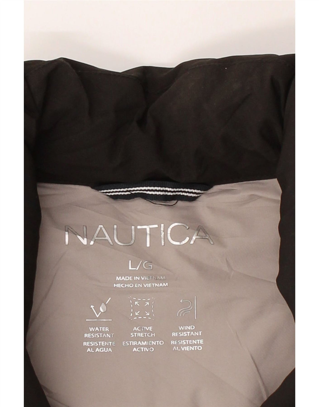 NAUTICA Mens Stretch Padded Jacket UK 40 Large Black Polyester Vintage Nautica and Second-Hand Nautica from Messina Hembry 