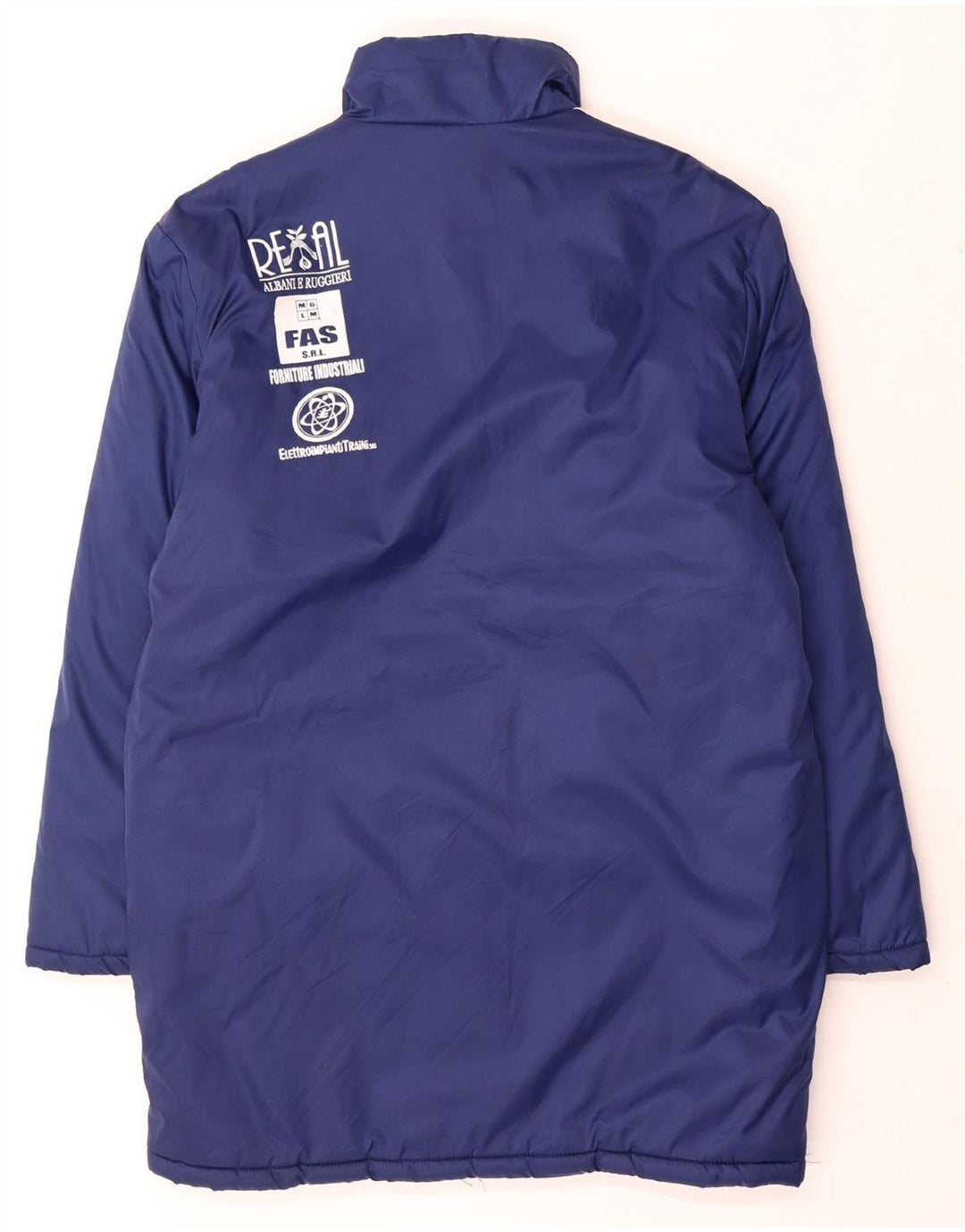 ADIDAS Herre grafisk polstret frakke UK 38/40 Medium Blue Polyamide