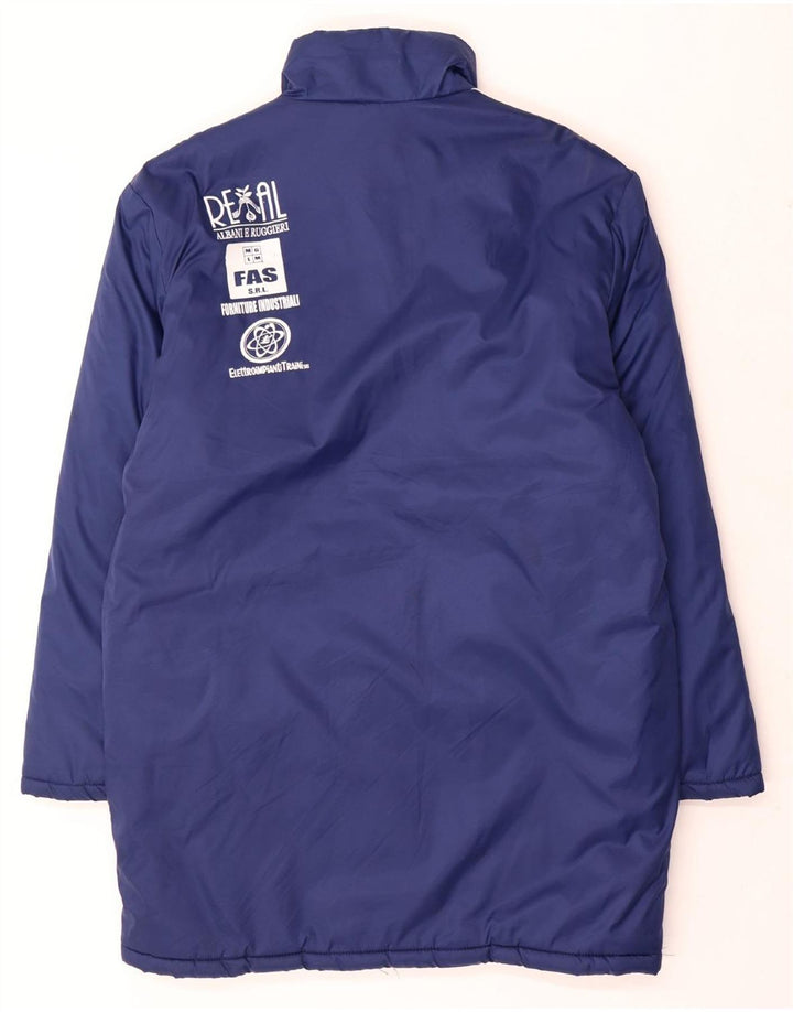 ADIDAS Herre grafisk polstret frakke UK 38/40 Medium Blue Polyamide