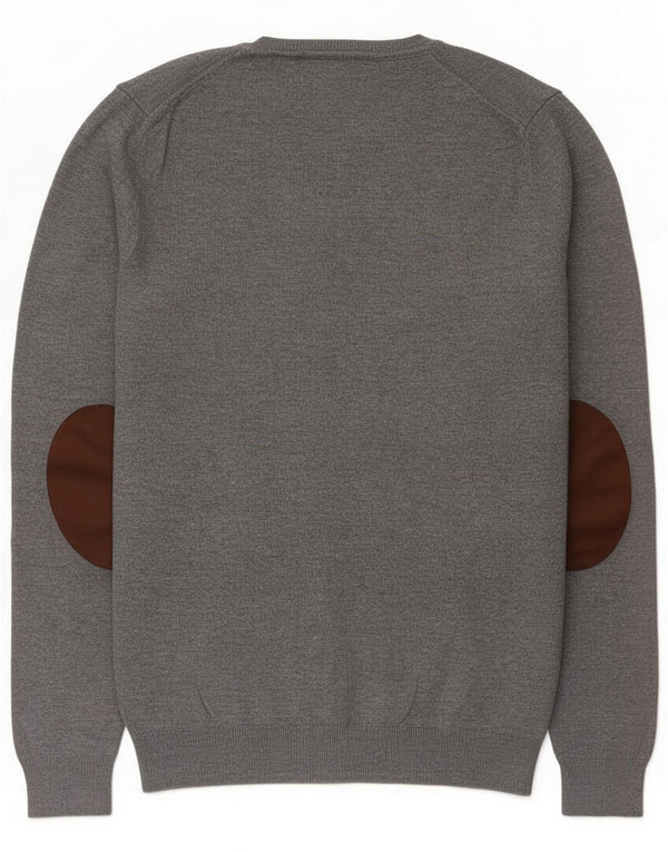 Zara Herre V-hals sweater Medium Grey Colourblock Viscose