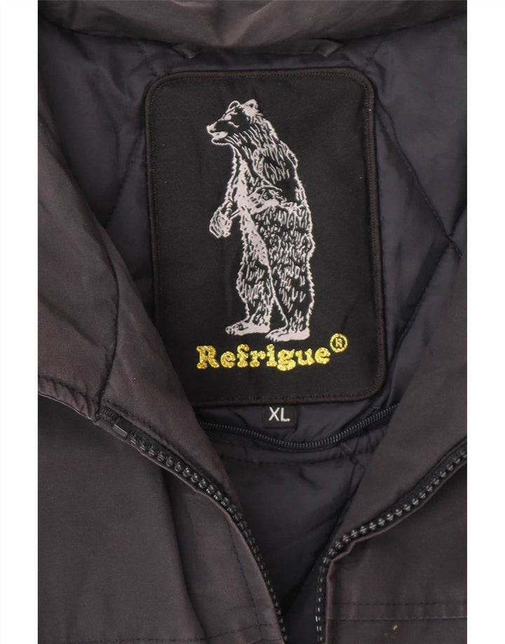 Refrigue Herre Bomber Jacket UK 42 XL Navy Blue Cotton