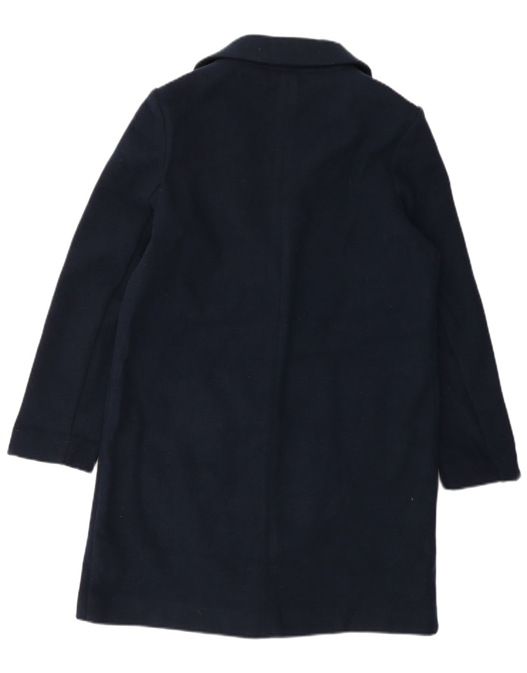 Marks & Spencer Dame Overfrakke UK 12 Medium Navy Blue Polyester
