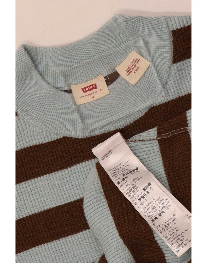 Levi's dame sweater med rund hals DK 12 mellemblå stribet akryl