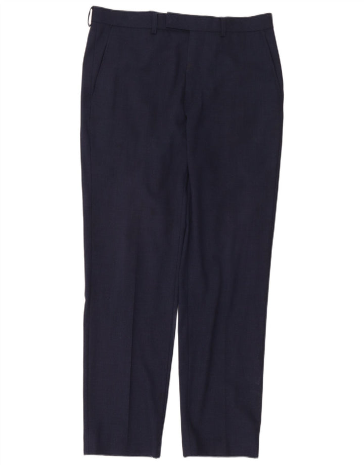 Marks & Spencer Herre Slim Suit Bukser W32 L31 Marineblå Uld