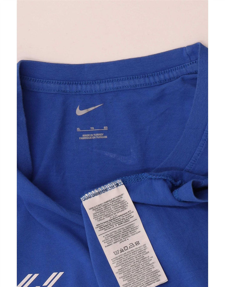 Nike grafisk T-shirt top til mænd XL blå bomuld