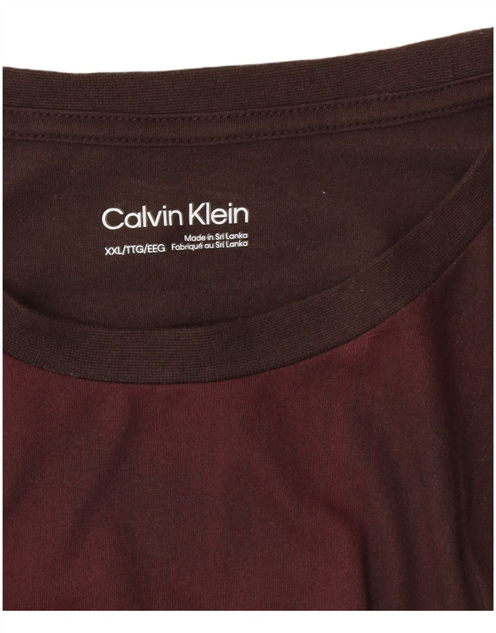 Calvin Klein Herre T-Shirt Top 2XL Burgundy