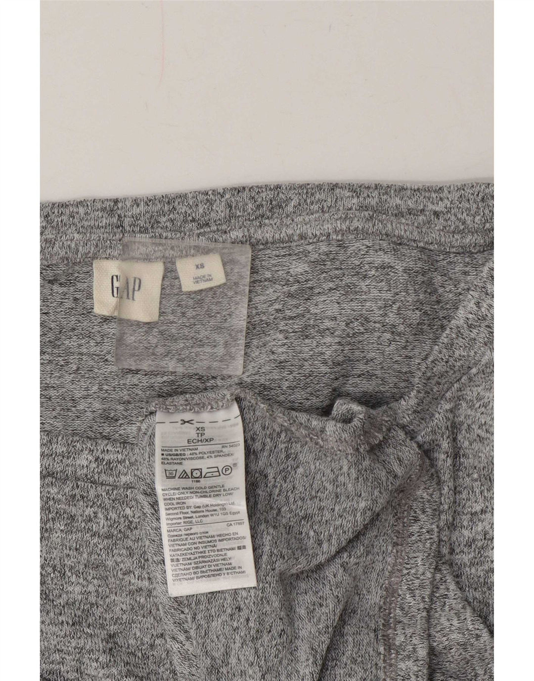 Gap Dame Oversized Asymmetrisk Tunika Top UK 6 XS Grå Flecked Polyester
