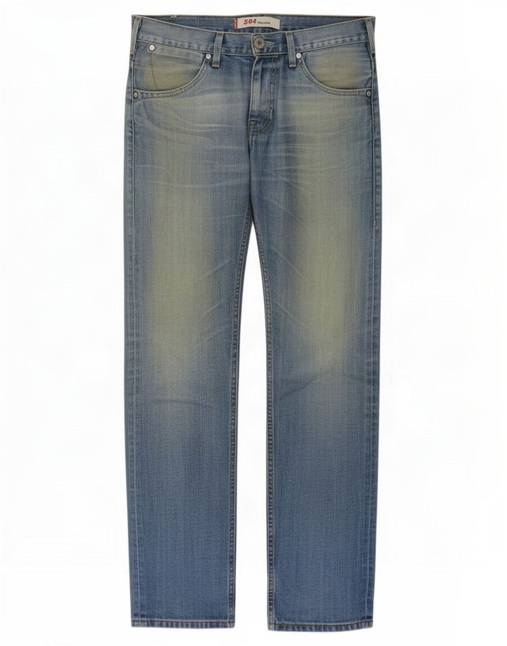 Levi's Herre 504 lige jeans W36 L30 Blå