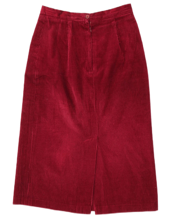 Vintage dame fløjlsnederdel UK 14 Medium W28 Bourgogne bomuld