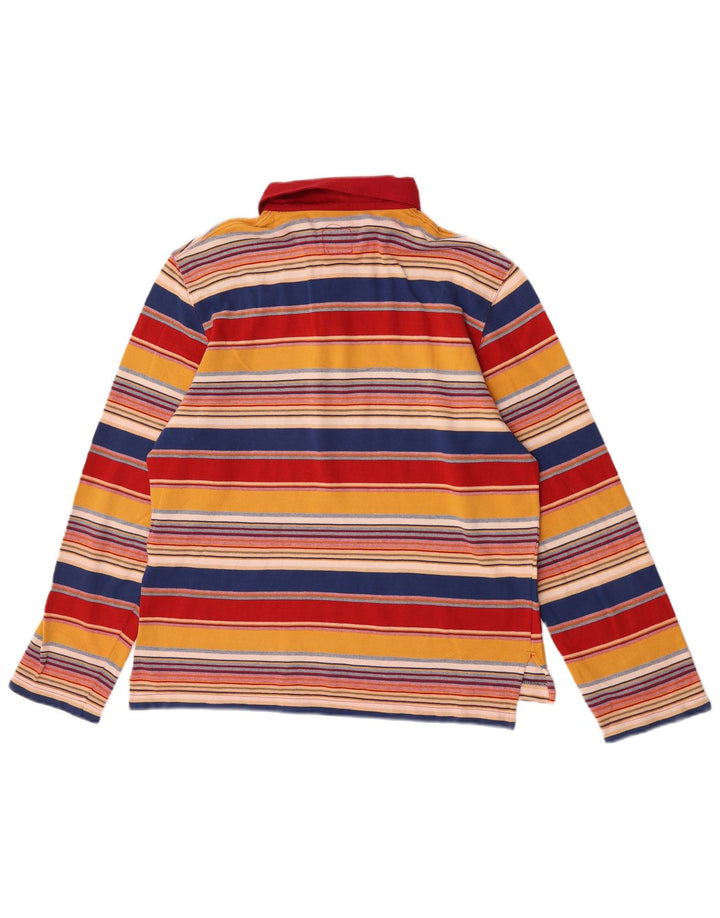 Vintage Langærmet Rugby Polo Shirt til mænd Medium Flerfarvet Stribet