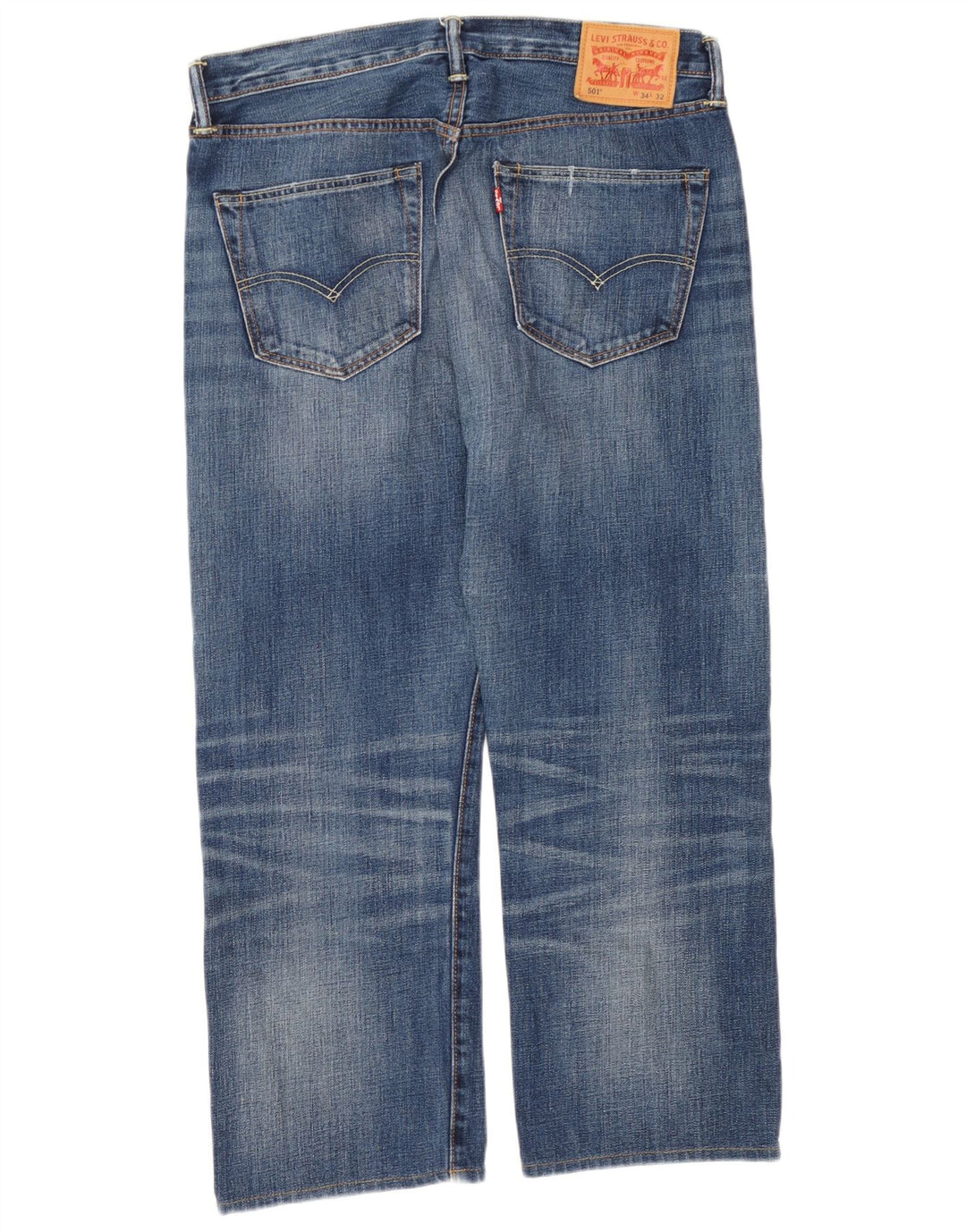 Levi's Mens 501 Cropped Jeans W34 L25 Blå